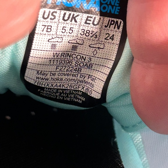 Hoka One One Rincon 3 Running Shoes Sneakers Sunlit Ocean/Airy Blue Womens 7B - Picture 11 of 15